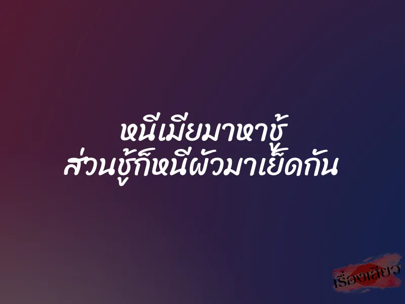 หนีเมียมาหาชู้ ส่วนชู้ก็หนีผัวมาเย็ดกัน 1 หนีเมียมาหาชู้ ส่วนชู้ก็หนีผัวมาเย็ดกัน