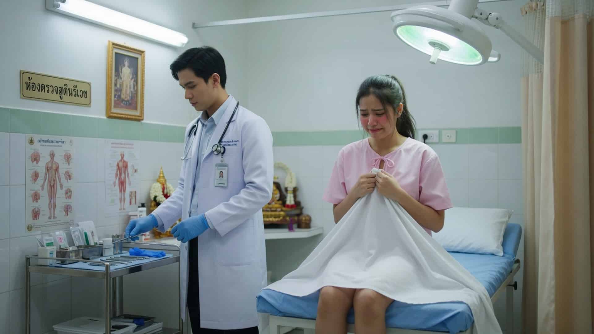 แหกหีให้ตรวจภายใน คุณหมอเอาอะไรแหย่หีคะ