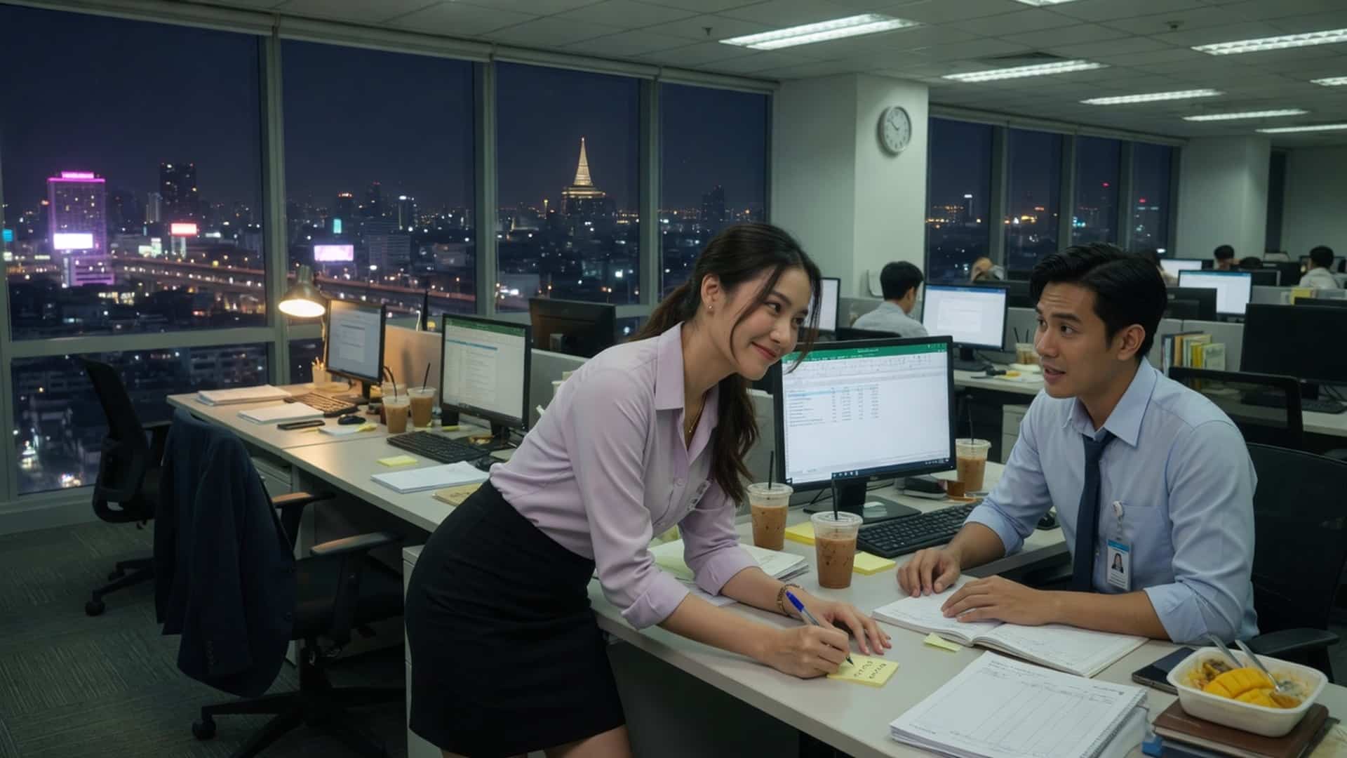 อยู่ทำโอที เลยได้ขย่มหีรุ่นน้อง