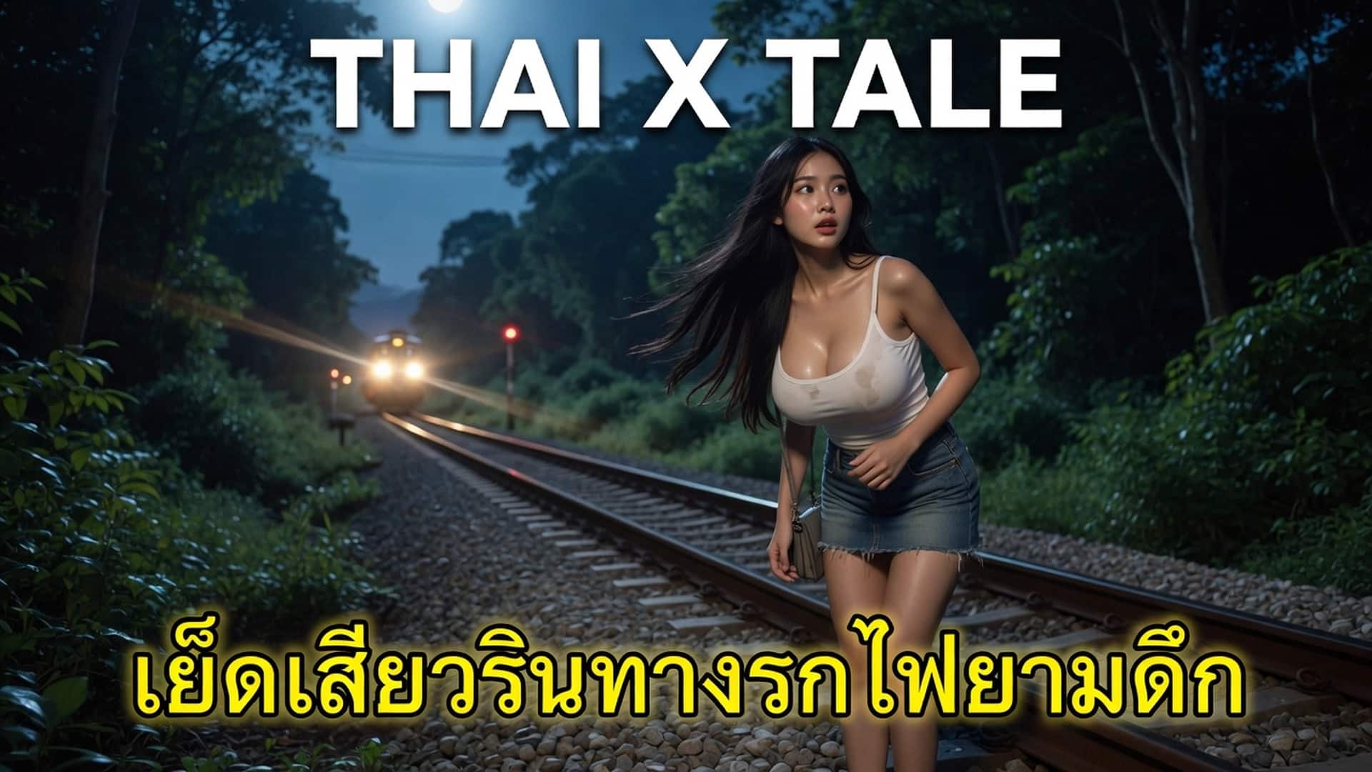 เย็ดเสียวริมทางรถไฟยามดึก