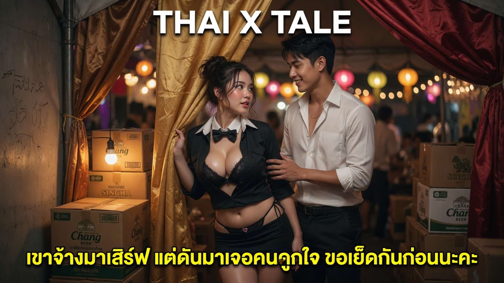 เขาจ้างมาเสิร์ฟ แต่ดันมาเจอคนถูกใจ ขอเย็ดกันก่อนนะคะ