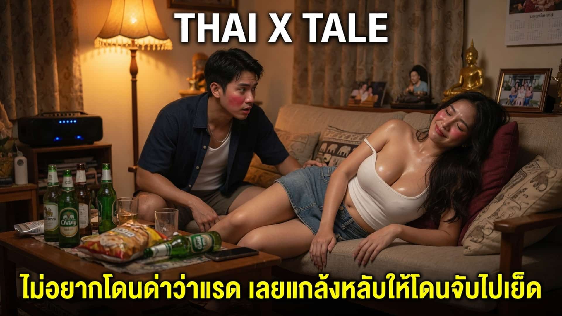 ไม่อยากโดนด่าว่าแรด เลยแกล้งหลับให้โดนจับไปเย็ด