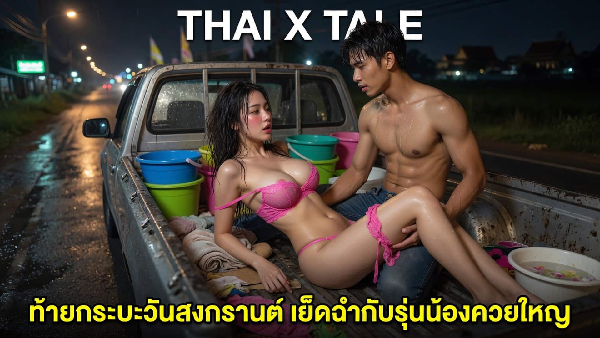 เรื่องเสียว ท้ายกระบะวันสงกรานต์ เย็ดฉ่ำกับรุ่นน้องควยใหญ่ | ThaiXTale