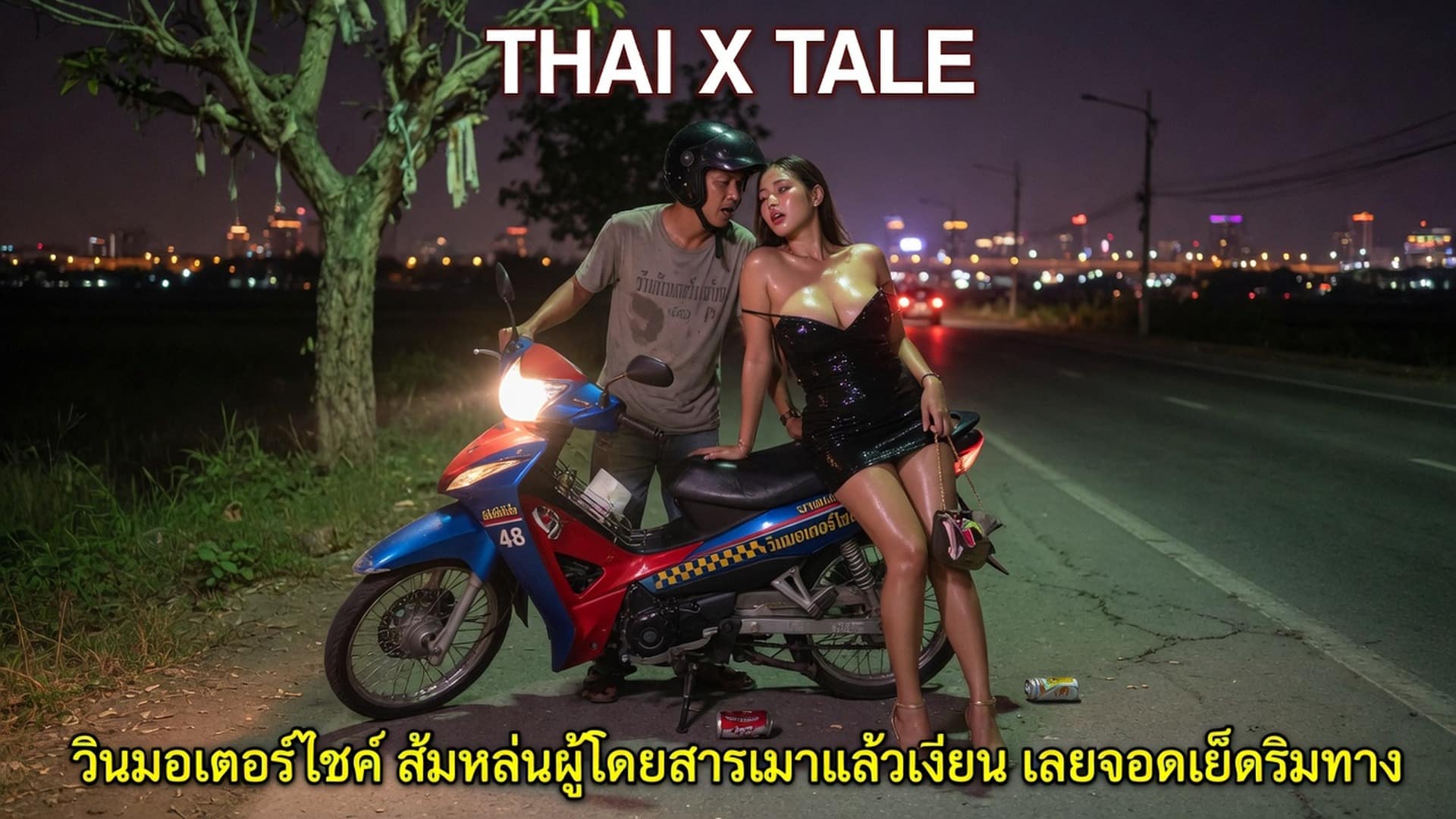 วินมอเตอร์ไซค์ ส้มหล่นผู้โดยสารเมาแล้วเงี่ยน เลยจอดเย็ดริมทาง