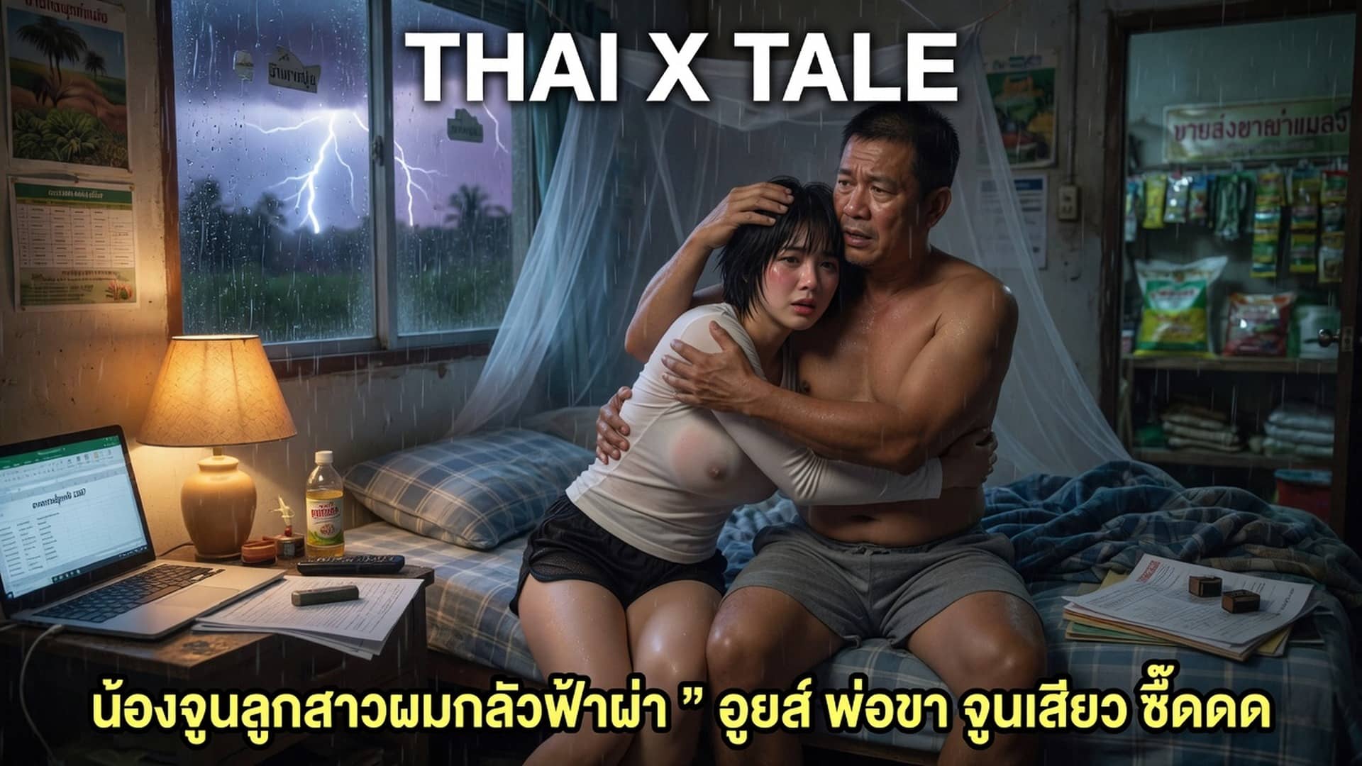 น้องจูนลูกสาวผมกลัวฟ้าผ่า ” อูยส์ พ่อขา จูนเสียว ซี๊ดดด “