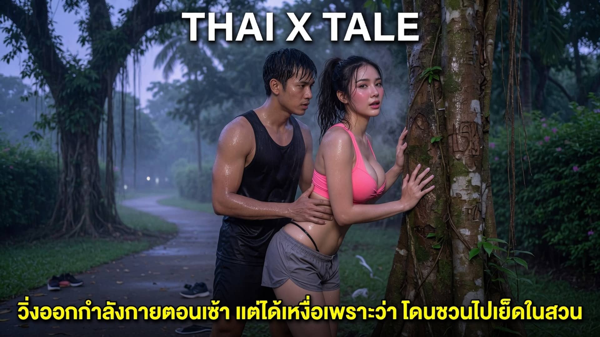 วิ่งออกกำลังกายตอนเช้า แต่ได้เหงื่อเพราะว่า โดนชวนไปเย็ดในสวน