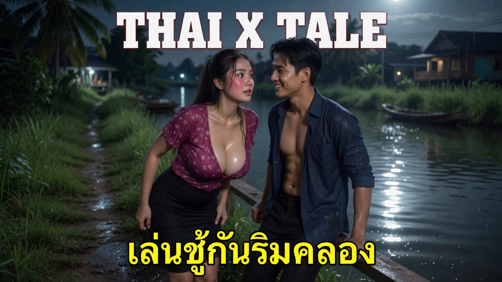 เล่นชู้กันริมคลอง เย็ดแบบไม่สนโลก