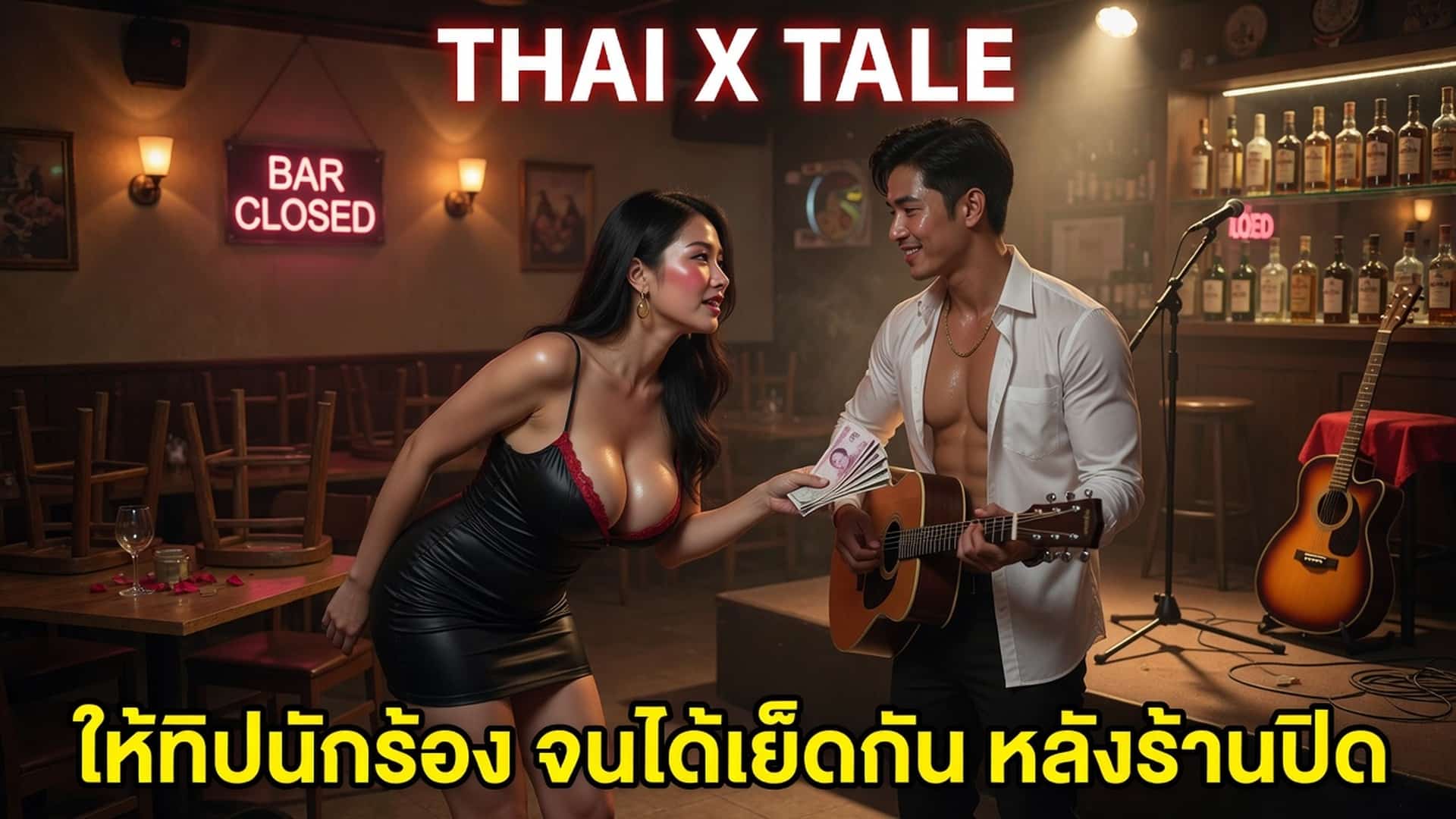 ให้ทิปนักร้อง จนได้เย็ดกัน หลังร้านปิด