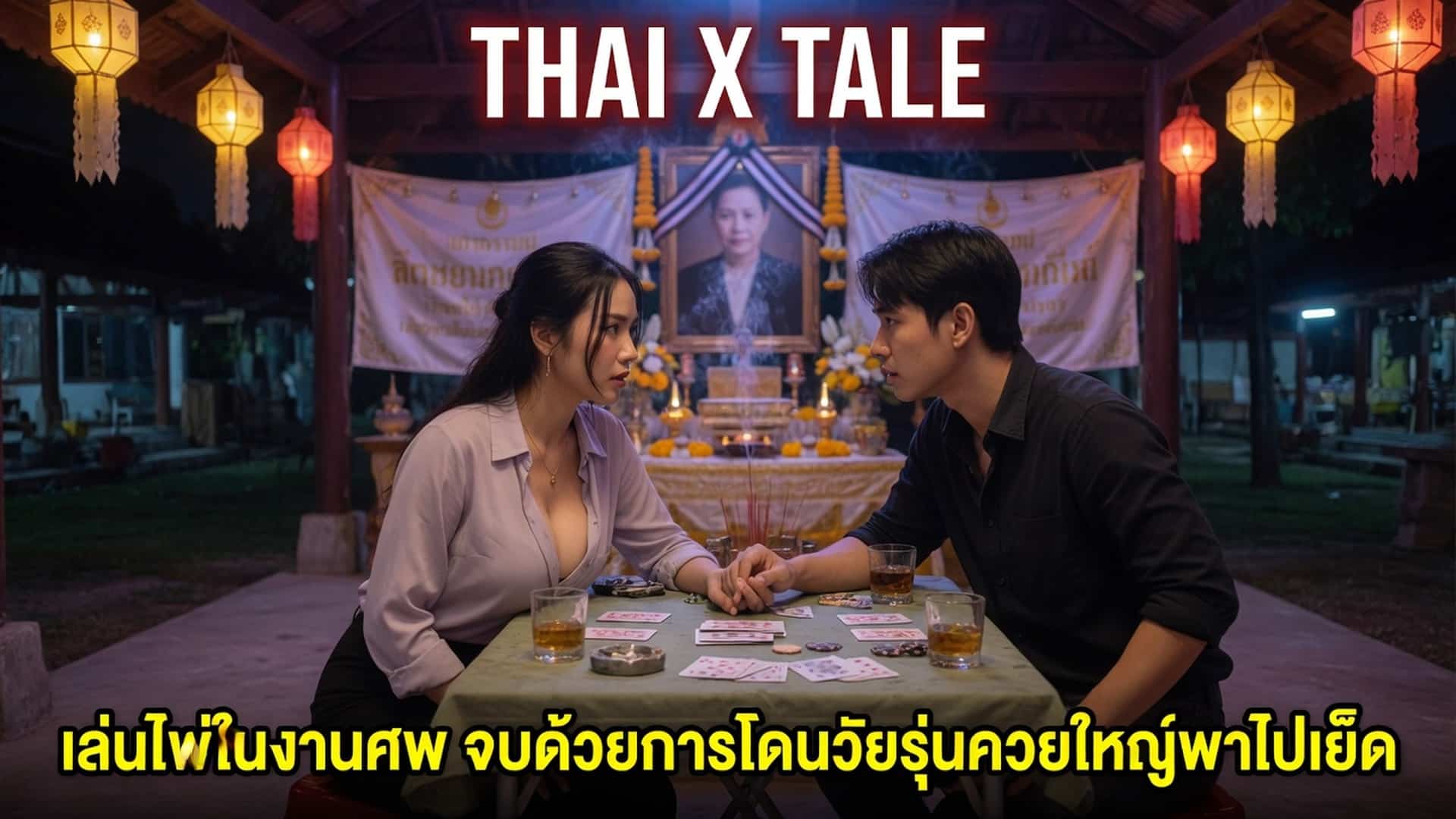 เล่นไพ่ในงานศพ จบด้วยการโดนวัยรุ่นควยใหญ่พาไปเย็ด เสร็จคารูหี