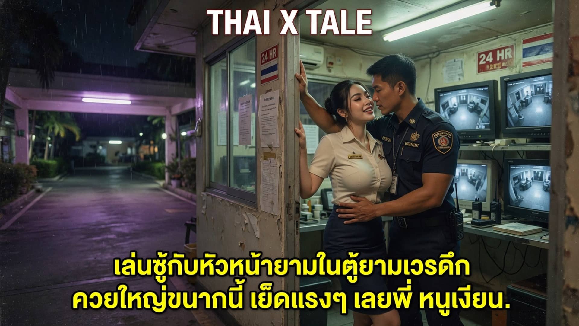 เล่นชู้กับหัวหน้ายามในตู้ยามเวรดึก ควยใหญ่ขนาดนี้ เย็ดแรงๆ เลยพี่ หนูเงี่ยน