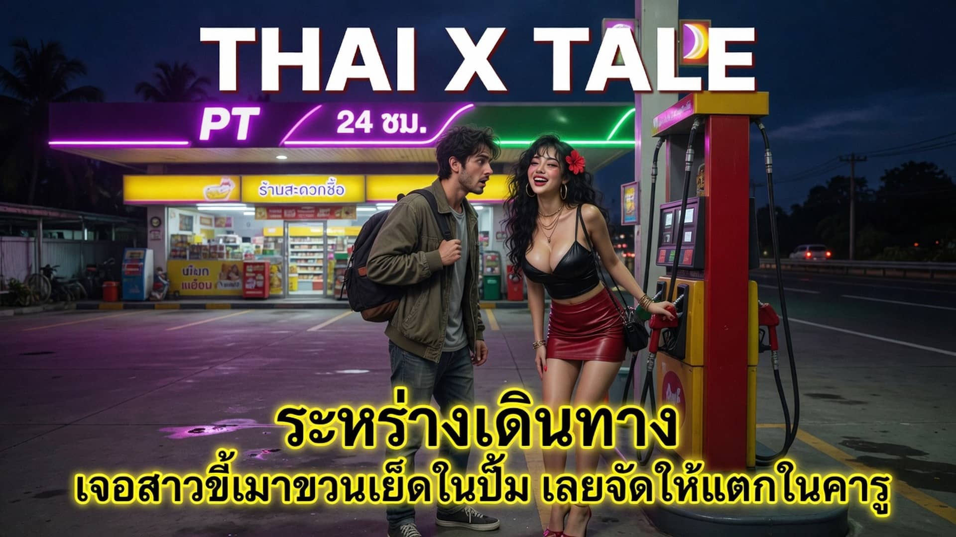 เรื่องเสียว ระหว่างเดินทาง เจอสาวขี้เมาชวนเย็ดในปั๊ม เลยจัดให้แตกในคารู | ThaiXTale