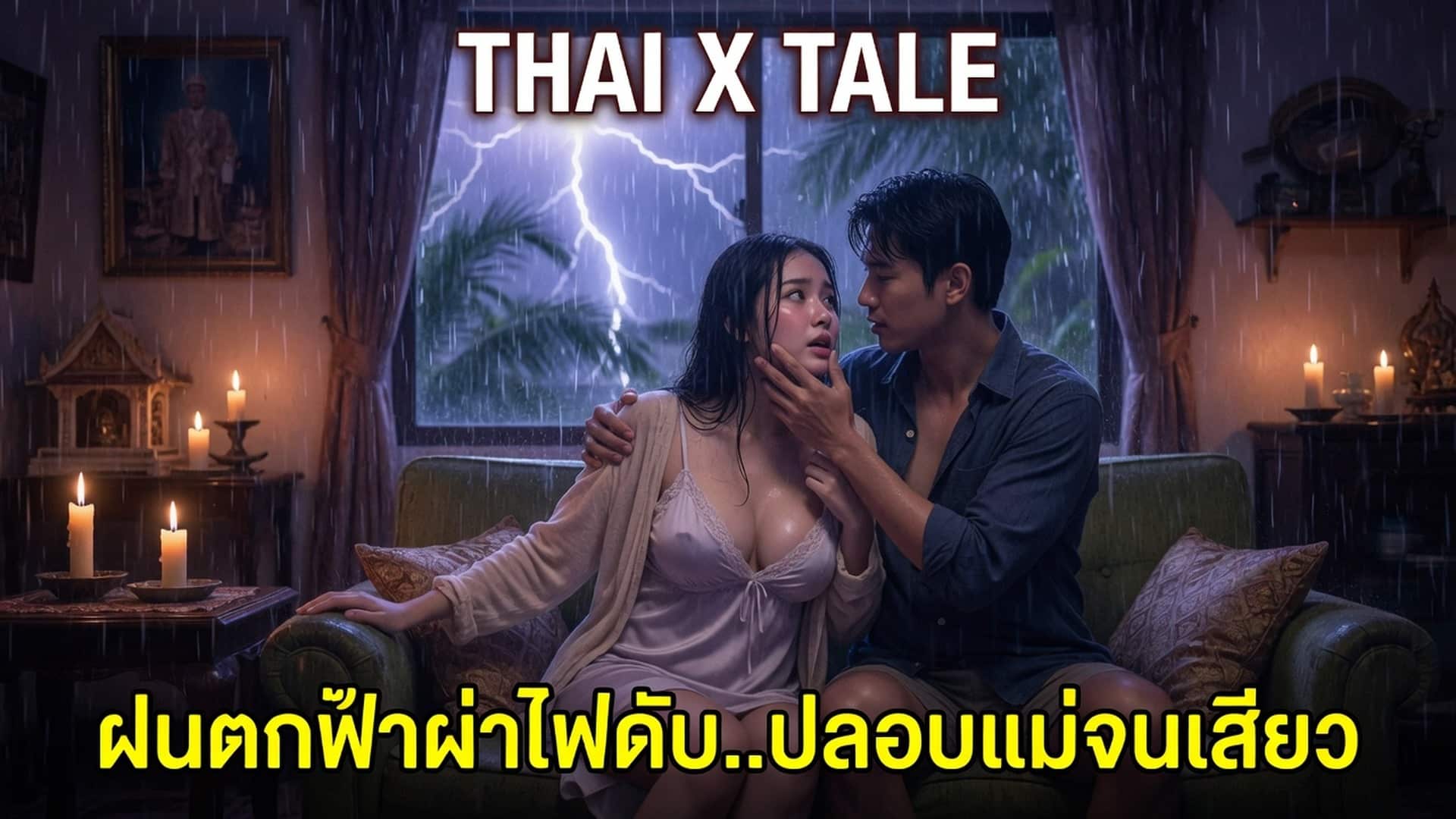ฝนตกฟ้าผ่าไฟดับ..ปลอบแม่จนเสียว