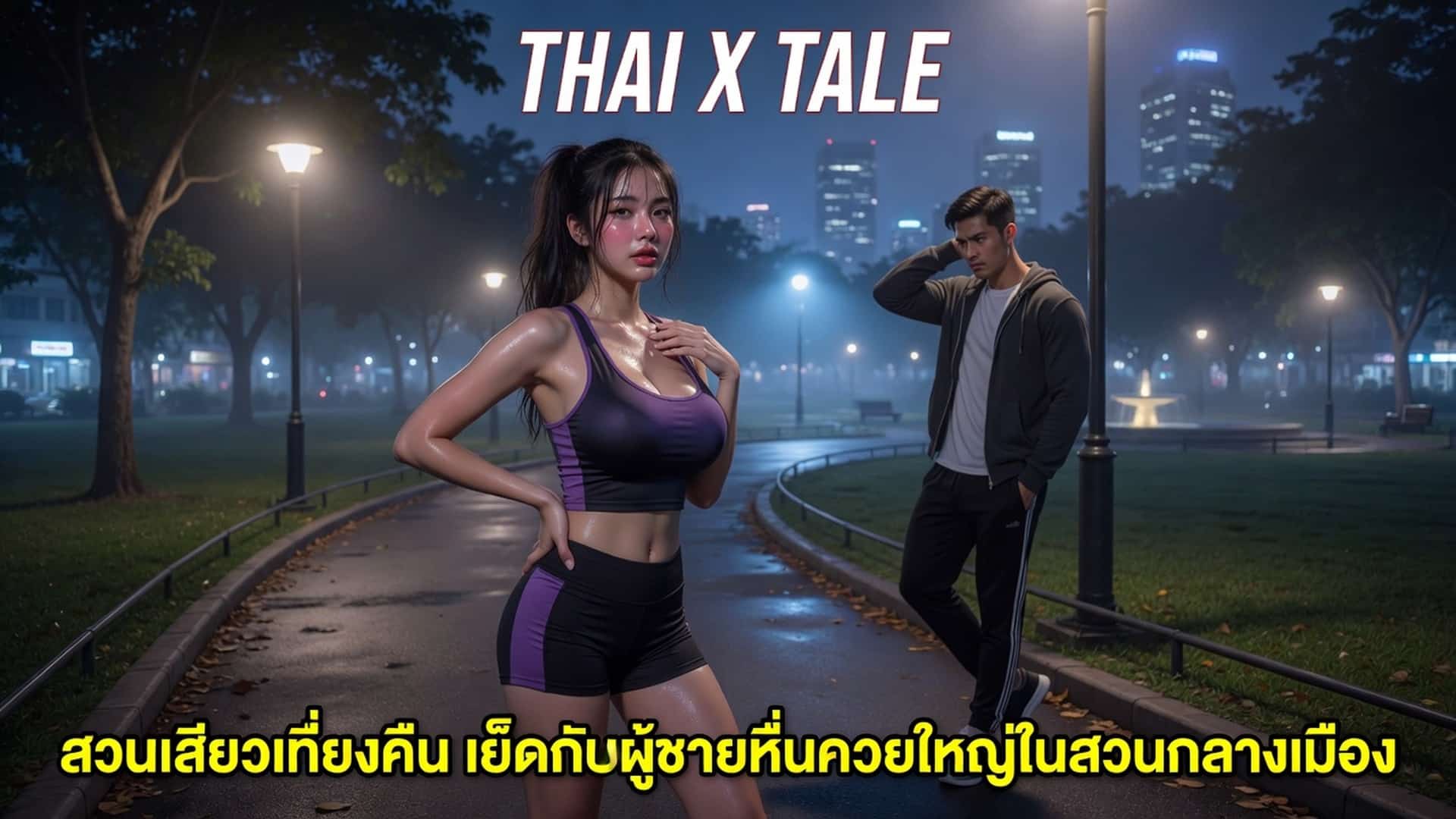 สวนเสียวเที่ยงคืน เย็ดกับผู้ชายหื่นควยใหญ่ในสวนกลางเมือง