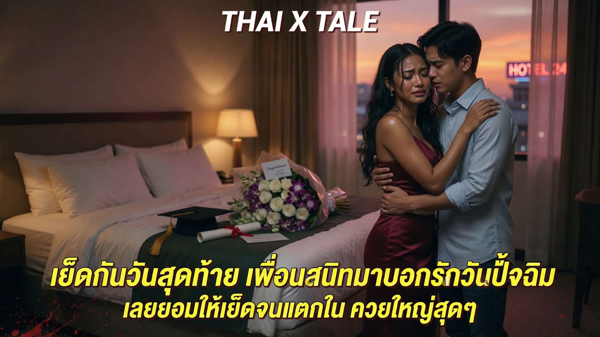 เย็ดกันวันสุดท้าย เพื่อนสนิทมาบอกรักวันปัจฉิม เลยยอมให้เย็ดจนแตกใน ควยใหญ่สุดๆ