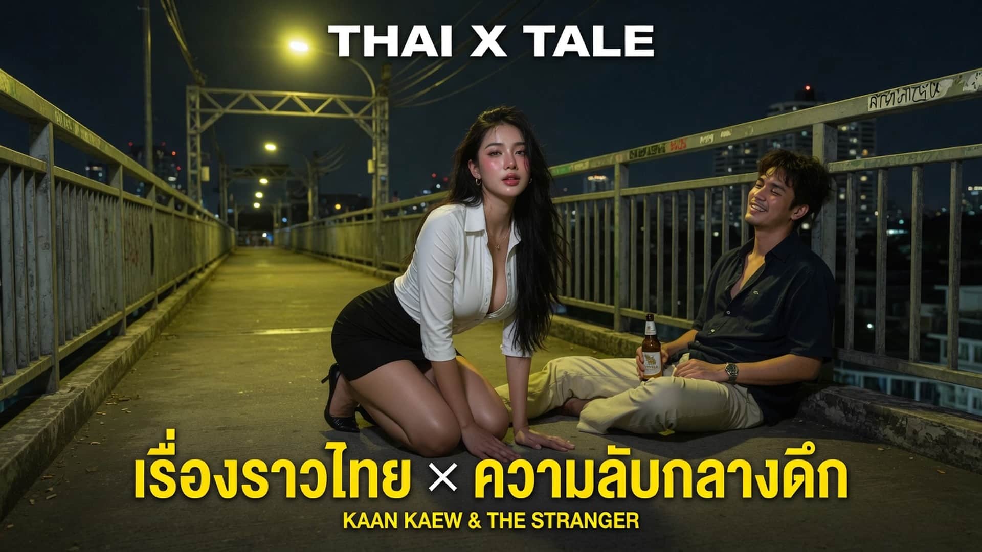 เย็ดเสียว บนสะพายลอย กับชายแปลกหน้าที่เมา นอนชักว่าวควยใหญ่