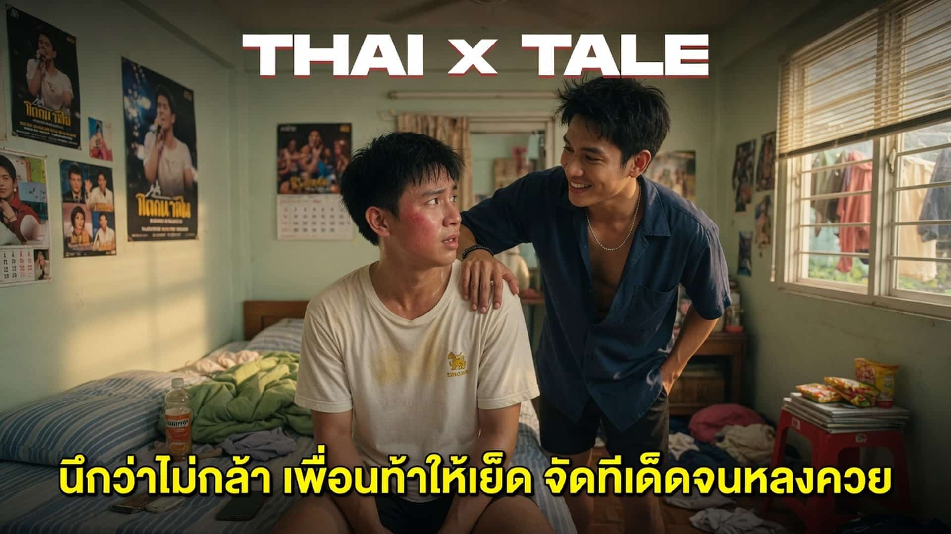 เรื่องเสียว นึกว่าไม่กล้า เพื่อนท้าให้เย็ด จัดทีเด็ดจนหลงควย | ThaiXTale