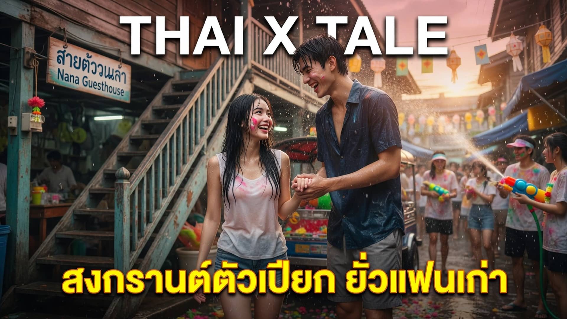 เรื่องเสียว สงกรานต์ตัวเปียกจนเห็นหัวนม ยั่วแฟนเก่าจนโดนลากไปเย็ดคาห้องโครตเสียว | ThaiXTale