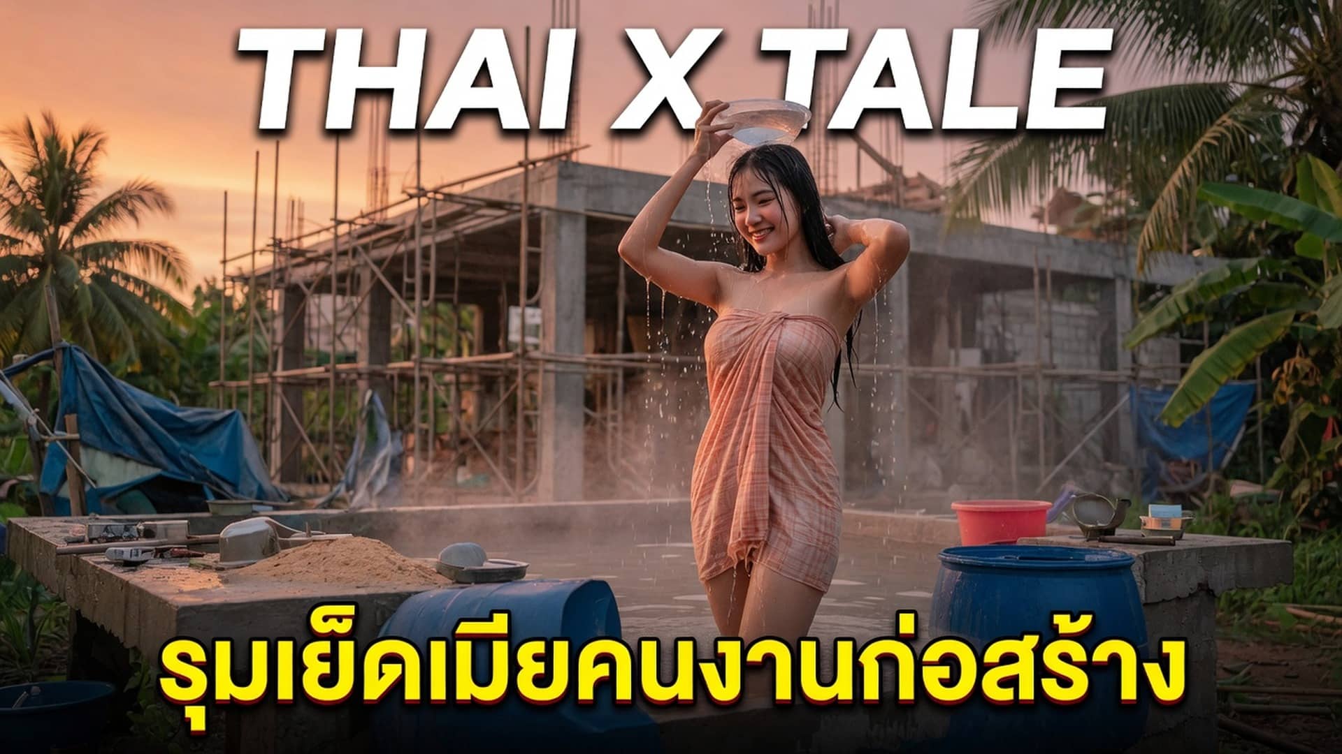 รุมเย็ดเมียคนงานก่อสร้าง
