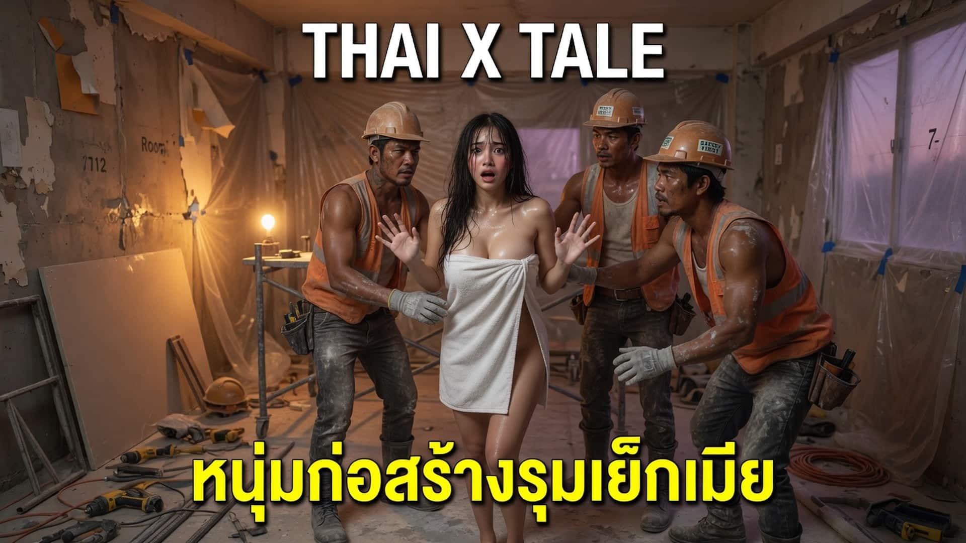 หนุ่มก่อสร้างรุมเย็ดเมีย