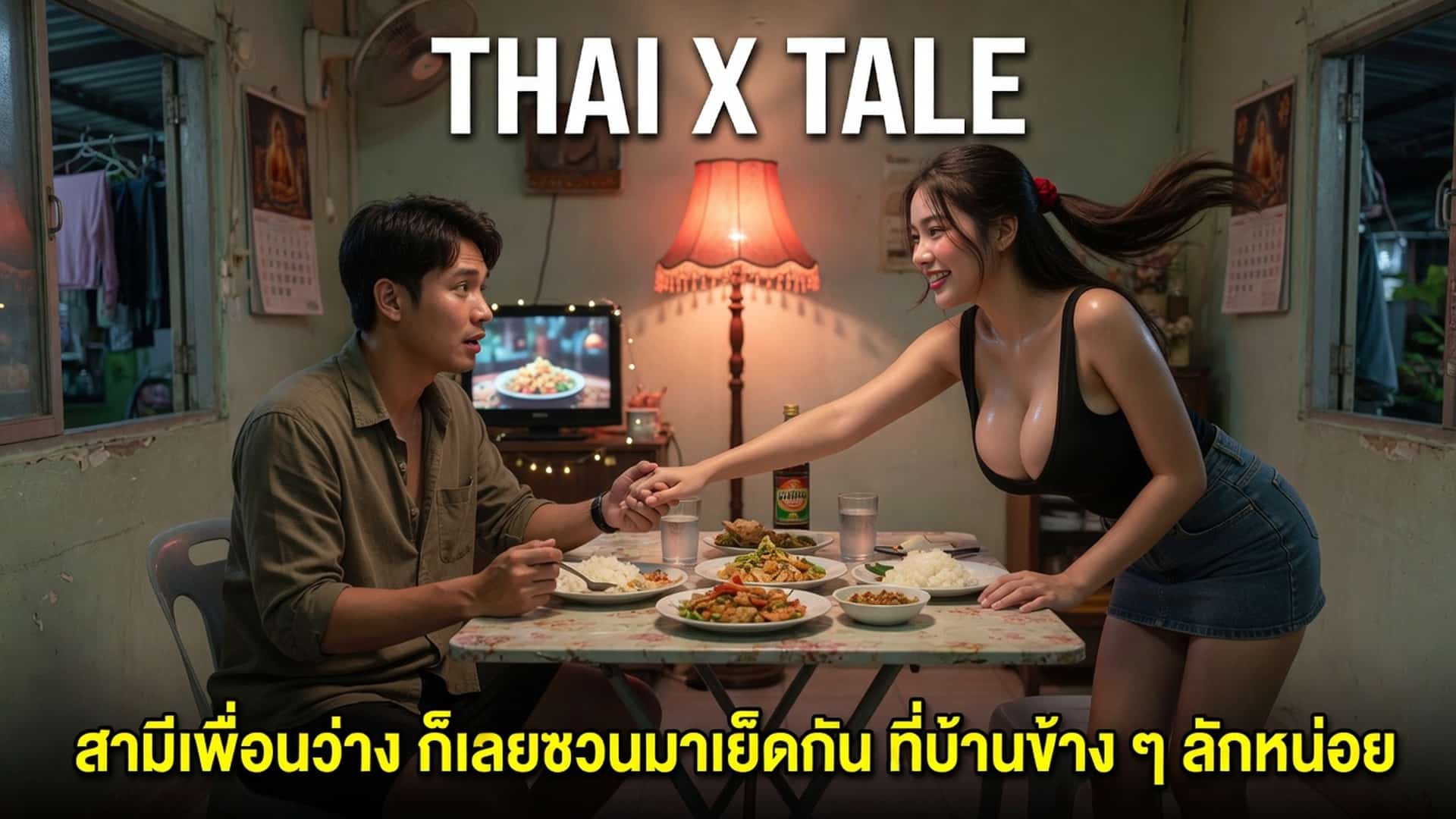 สามีเพื่อนว่าง ก็เลยชวนมาเย็ดกัน ที่บ้านข้าง ๆ สักหน่อย