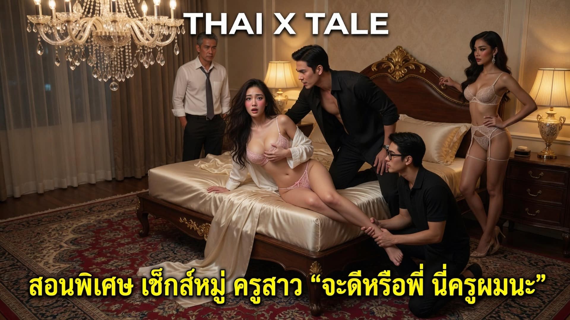 เรื่องเสียว สอนพิเศษ เซ็กส์หมู่ ครูสาว “จะดีหรือพี่ นี่ครูผมนะ” | ThaiXTale