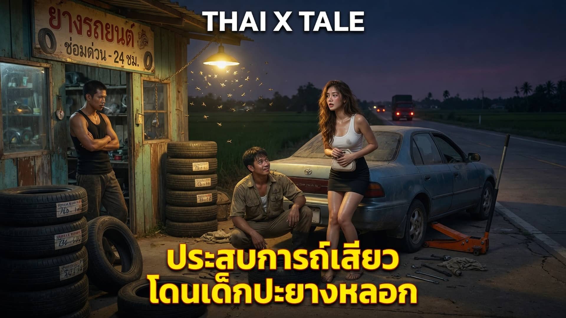 เรื่องเสียว ประสบการณ์เสียว โดนเด็กปะยางหลอกเย | ThaiXTale