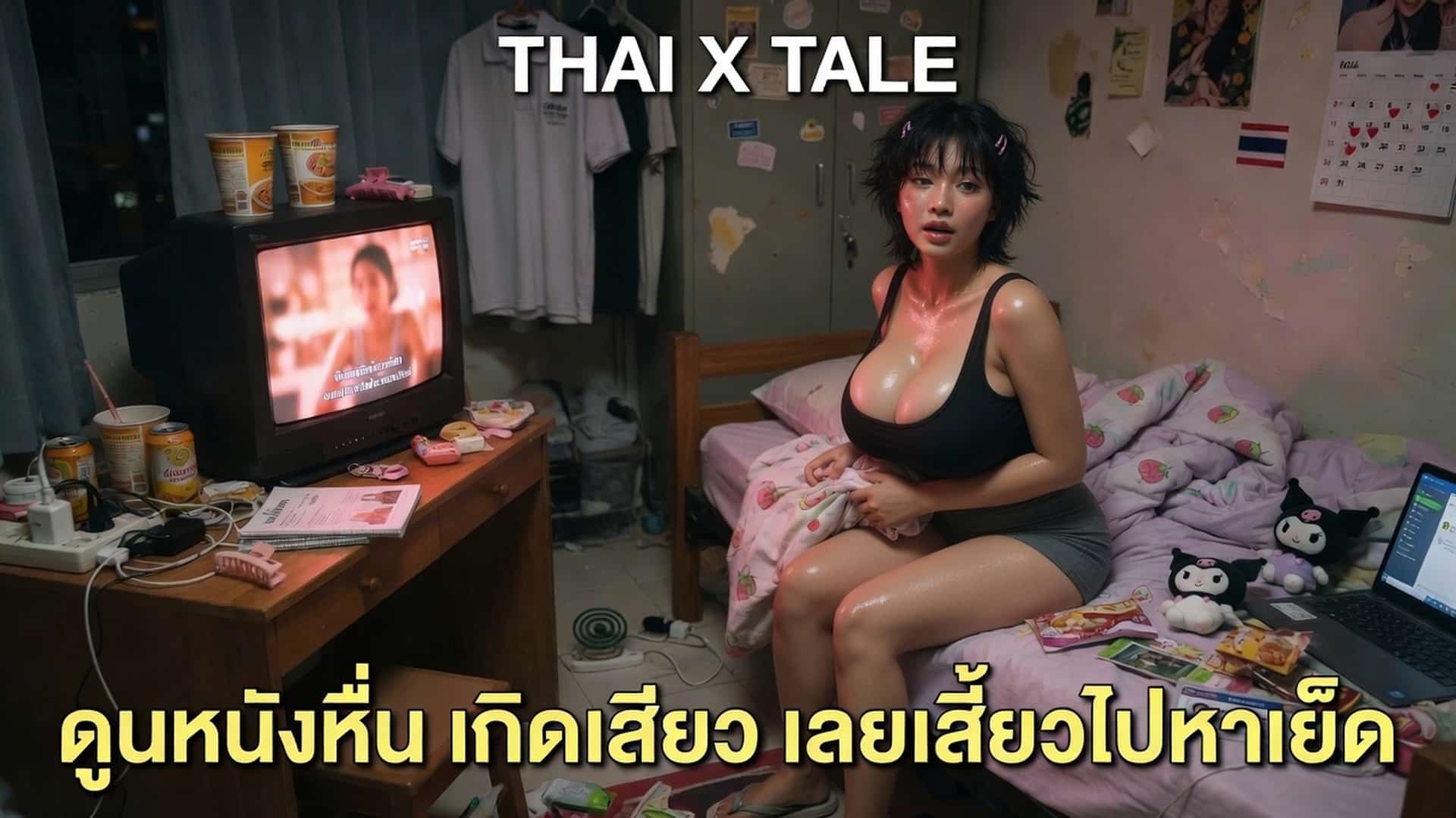 เรื่องเสียว ดููหนังหื่น เกิดเสียว เลยเลี้ยวไปหาเย็ด | ThaiXTale