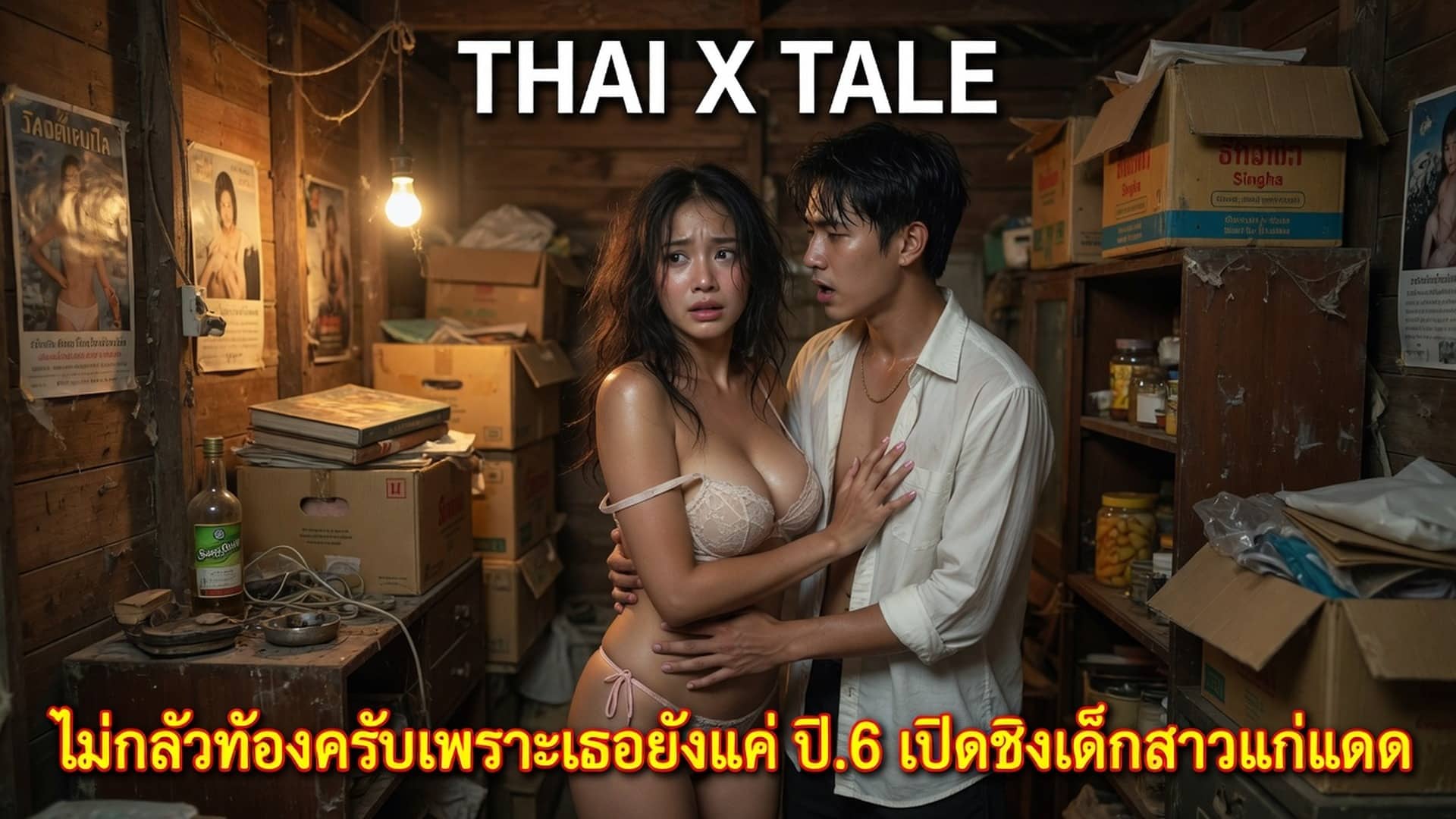 เรื่องเสียว ไม่กลัวท้องครับเพราะเธอยังแค่ ป.6 เปิดซิงเด็กสาวแก่แดด | ThaiXTale