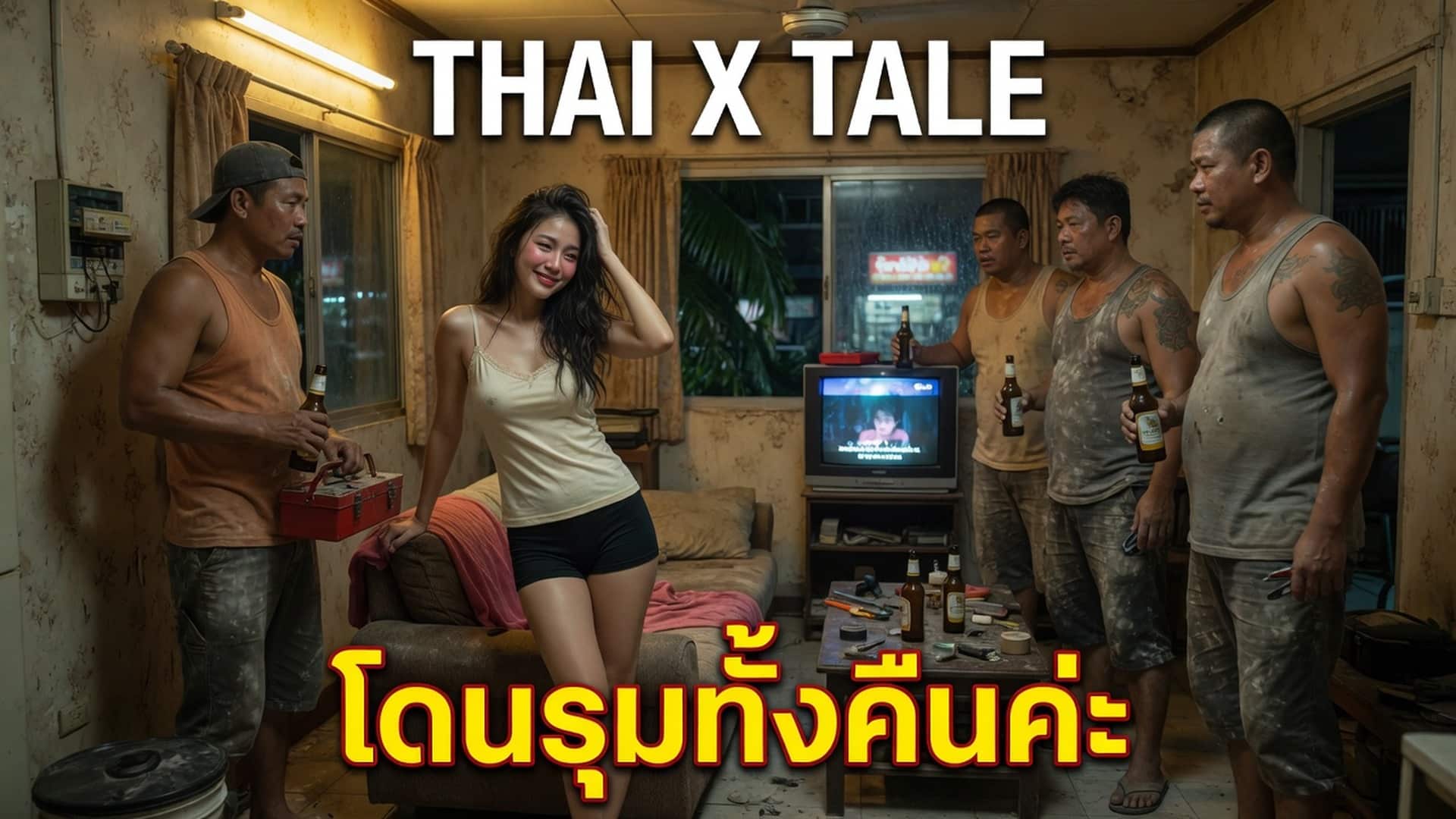 เรื่องเสียว โดนรุมลงแขกทั้งคืนจนระบมหีไปหมดแล้วค่ะ | ThaiXTale