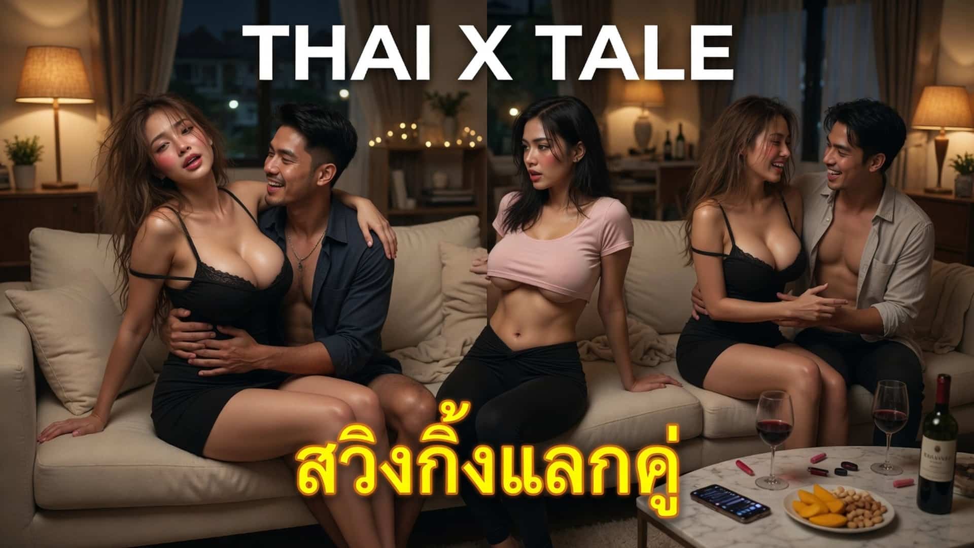 เรื่องเสียว สวิงกิ้งแลกคู่จนน้ำพุ่งทั้งคืน | ThaiXTale