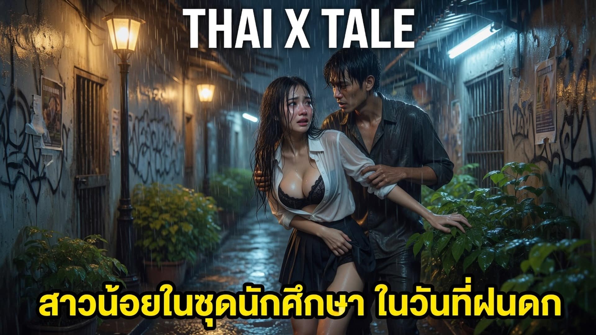 เรื่องเสียว สาวน้อยในชุดนักศึกษา ในวันที่ฝนตก | ThaiXTale