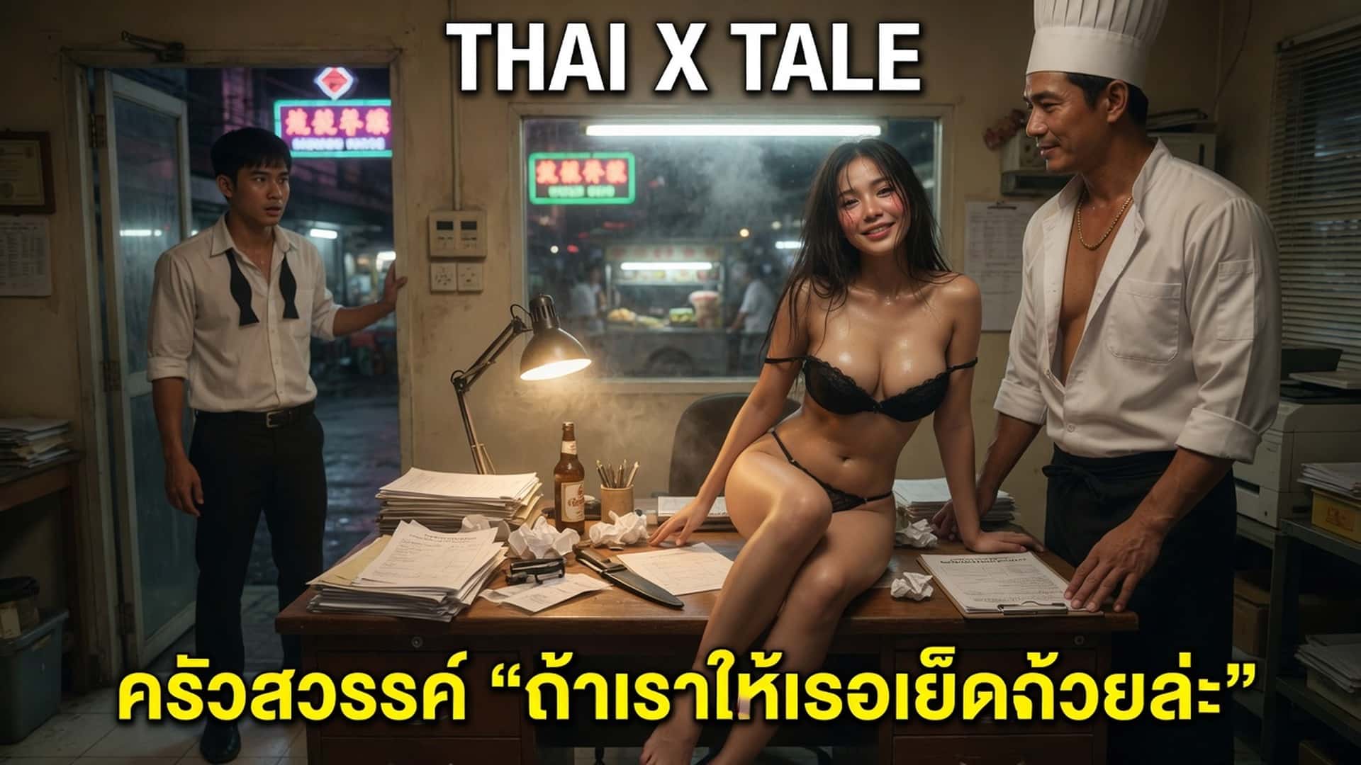 เรื่องเสียว ครัวสวรรค์ “ถ้าเราให้เธอเย็ดด้วยล่ะ” | ThaiXTale