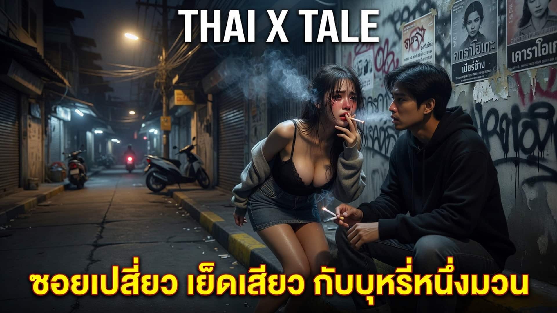 เรื่องเสียว ซอยเปลี่ยว เย็ดเสียว กับบุหรี่หนึ่งมวน | ThaiXTale