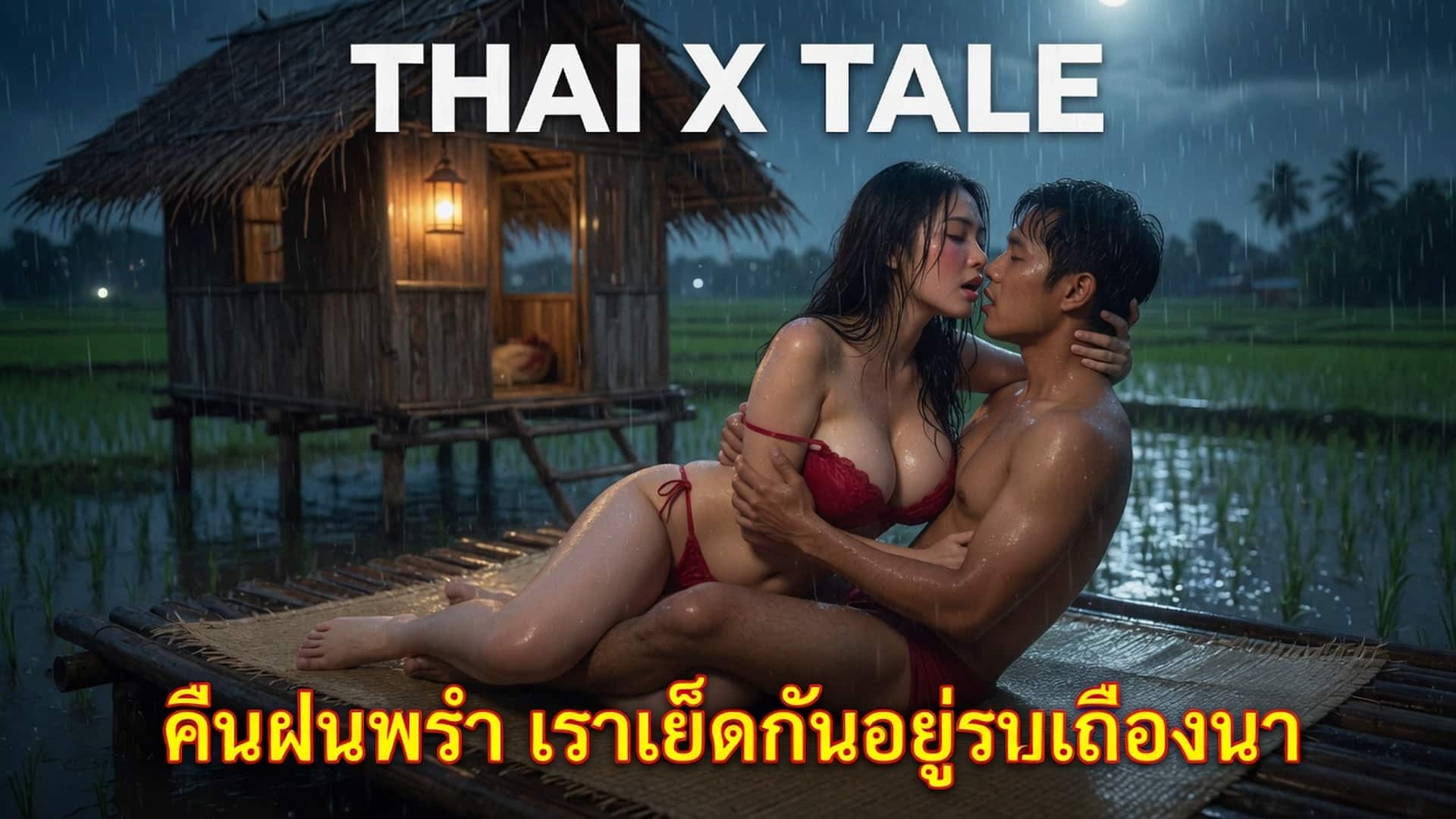 เรื่องเสียว คืนฝนพรำ เราเย็ดกันอยู่ริมเถียงนา | ThaiXTale