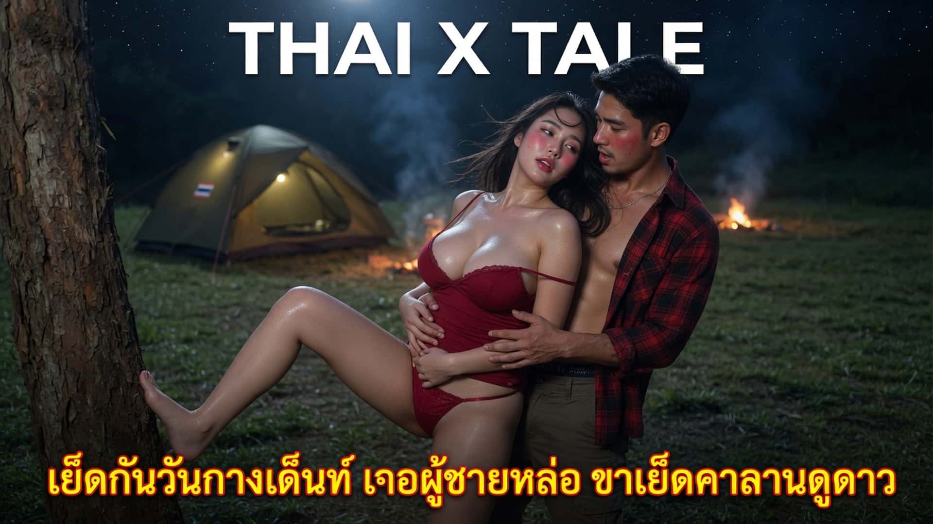 เรื่องเสียว เย็ดกันวันกางเต็นท์ เจอผู้ชายหล่อ ขาเย็ดคาลานดูดาว | ThaiXTale