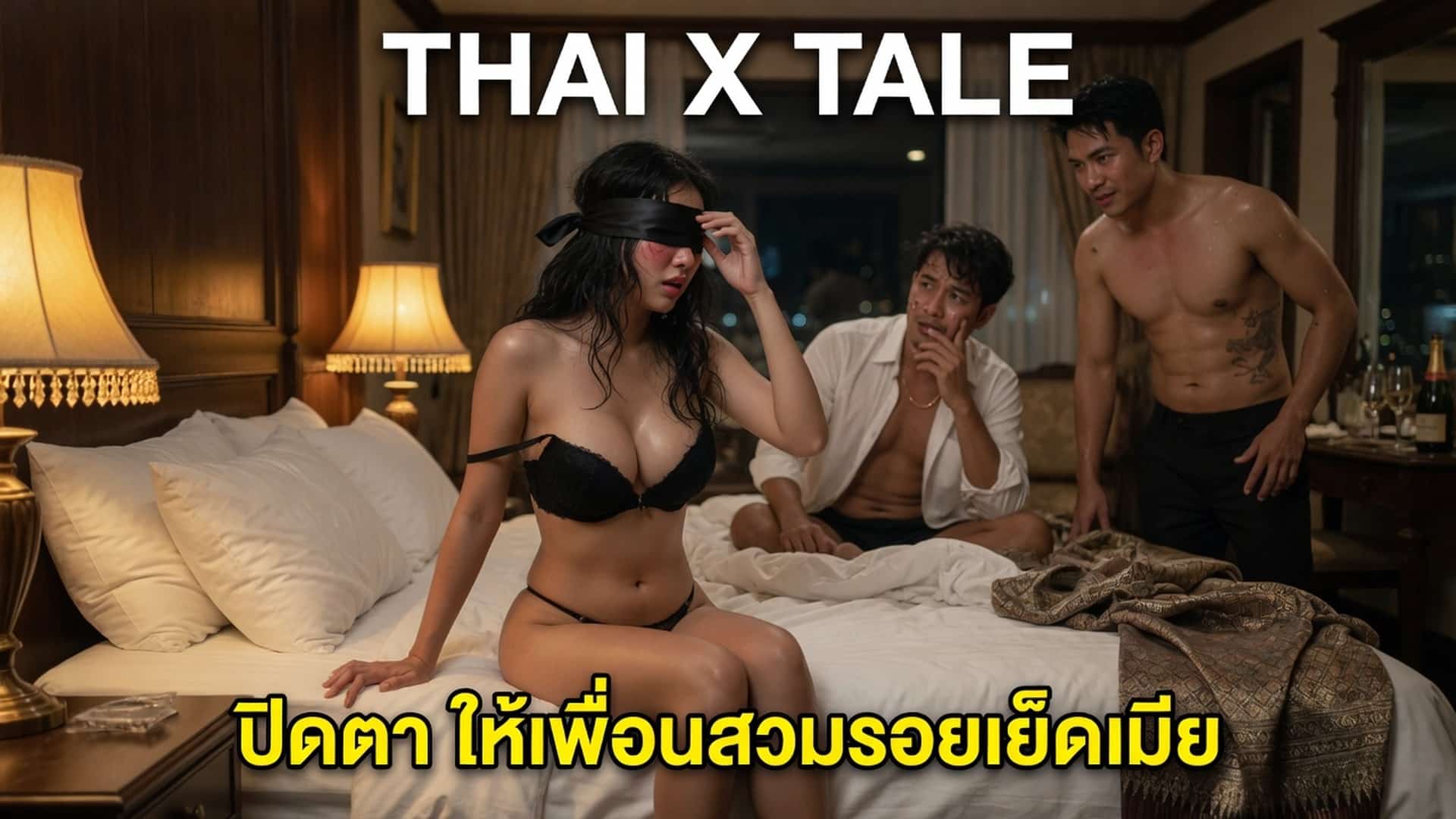 เรื่องเสียว ปิดตา ให้เพื่อนสวมรอยเย็ดเมีย | ThaiXTale