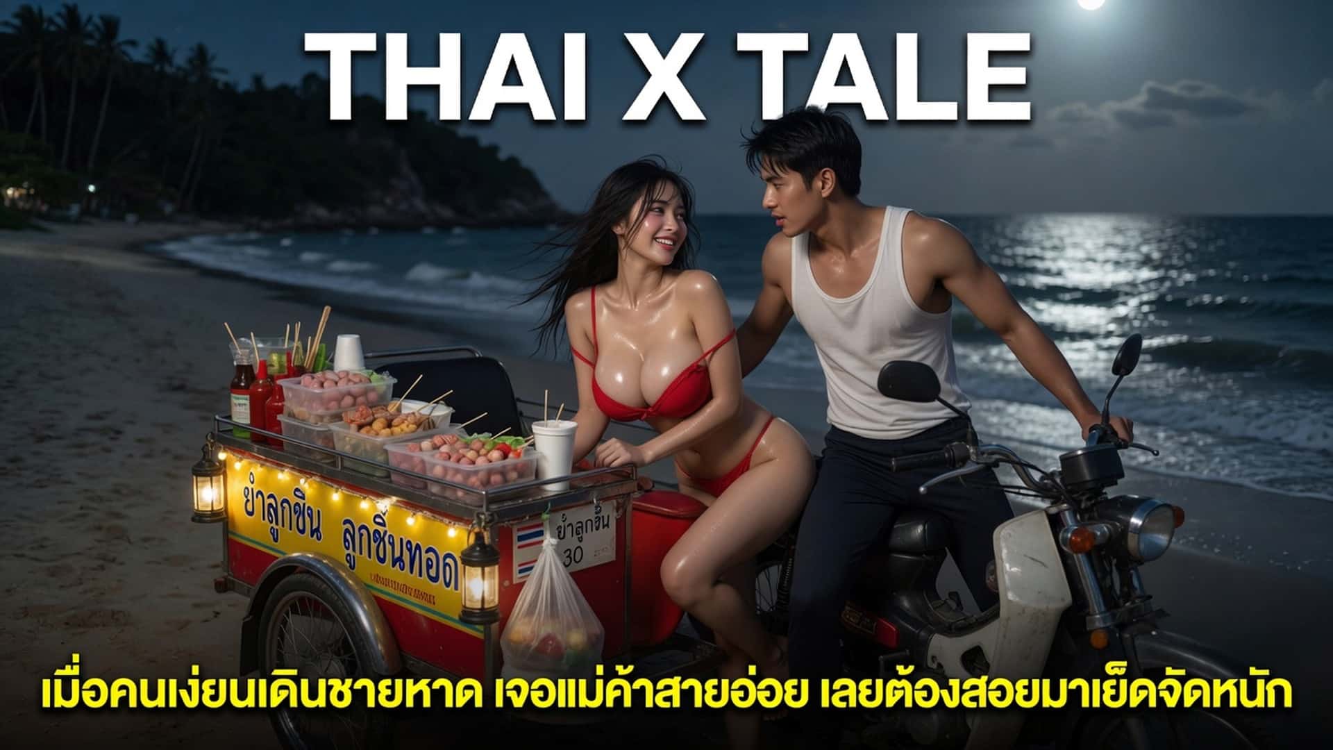เรื่องเสียว เมื่อคนเงี่ยนเดินชายหาด เจอแม่ค้าสายอ่อย เลยต้องสอยมาเย็ดจัดหนัก | ThaiXTale