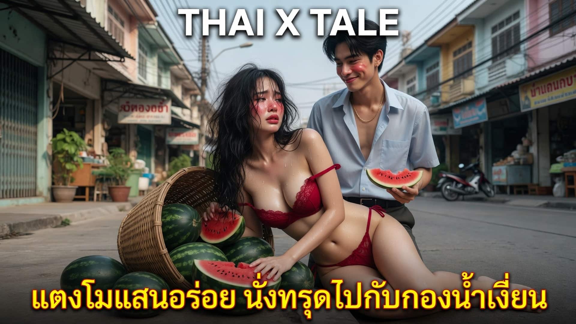 เรื่องเสียว แตงโมแสนอร่อย นั่งทรุดไปกับกองน้ำเงี่ยน | ThaiXTale