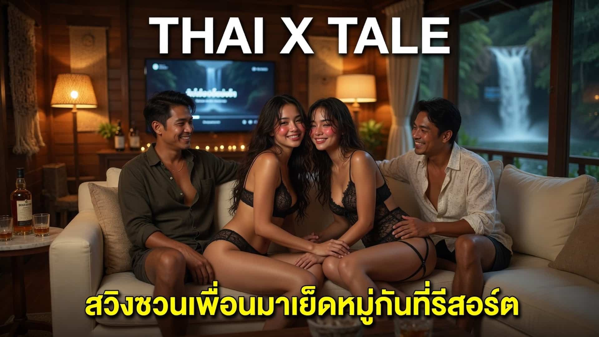 เรื่องเสียว สวิงชวนเพื่อนมาเย็ดหมู่กันที่รีสอร์ต | ThaiXTale