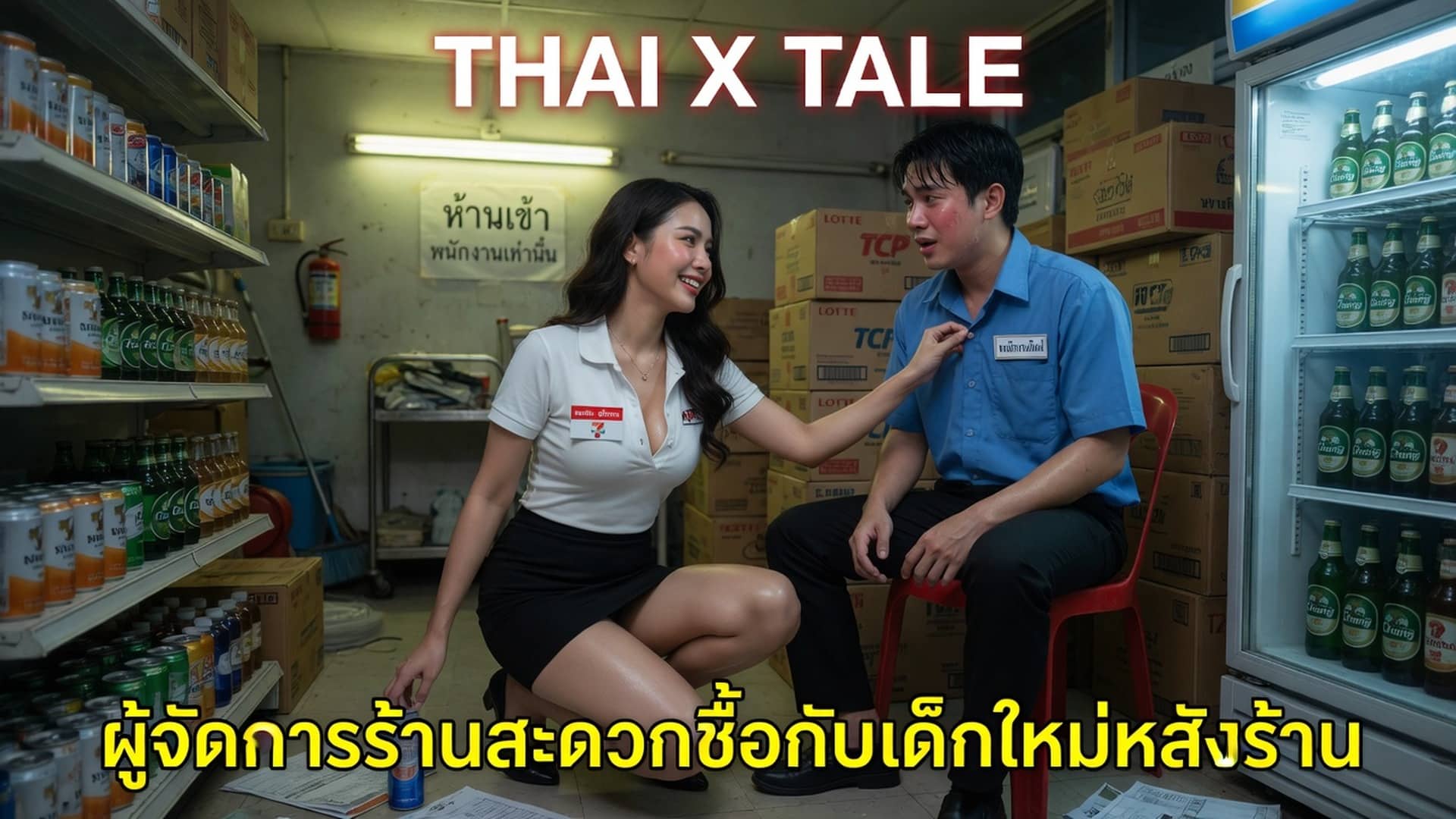 เรื่องเสียว ผู้จัดการร้านสะดวกซื้อเงี่ยนจัด อมควยเด็กใหม่จนแตกคาปากหลังร้านไปเลย | ThaiXTale