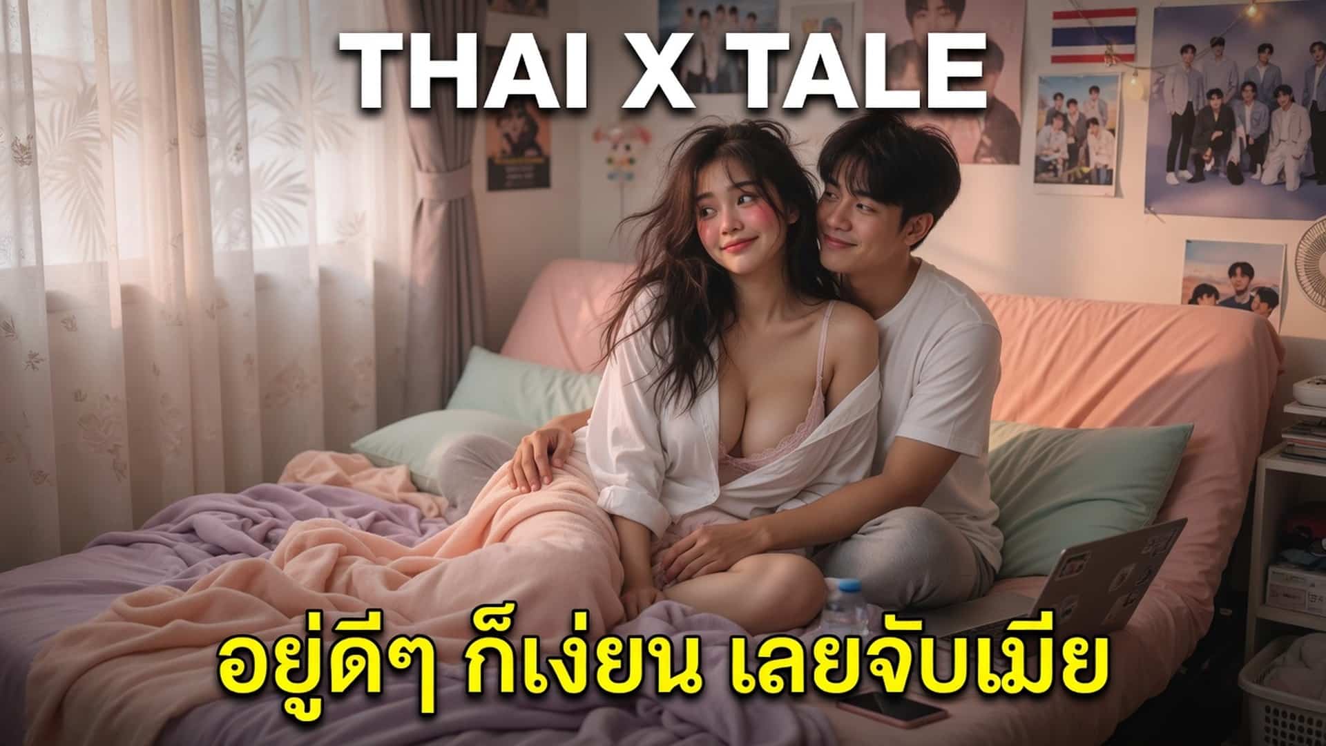 เรื่องเสียว อยู่ดีๆ ก็เงี่ยน เลยจับเมียเย็ดจนตื่น มาขึ้นขย่มควยแตกในคาโซฟา | ThaiXTale