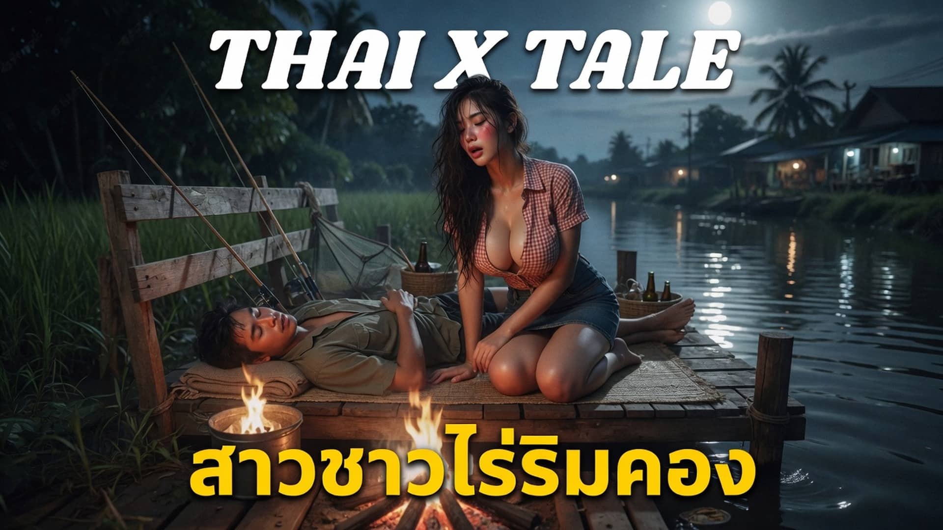 เรื่องเสียว หนุ่มหาปลานอนควยโผล่ เจอสาวชาวไร่ลักหลับ จับอมควยจนแตกคาปาก | ThaiXTale
