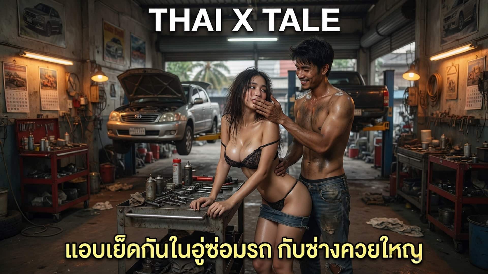 เรื่องเสียว แอบเย็ดกันในอู่ซ่อมรถ กับช่างควยใหญ่ | ThaiXTale