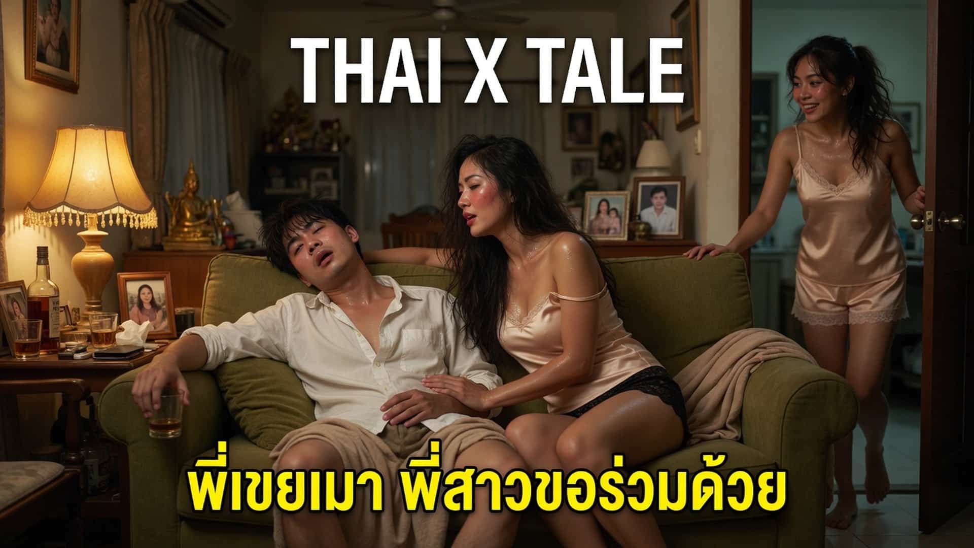 เรื่องเสียว พี่เขยเมา เลยลักหลับจับเย็ด พี่สาวมาเห็นขอสวิงด้วยคน | ThaiXTale