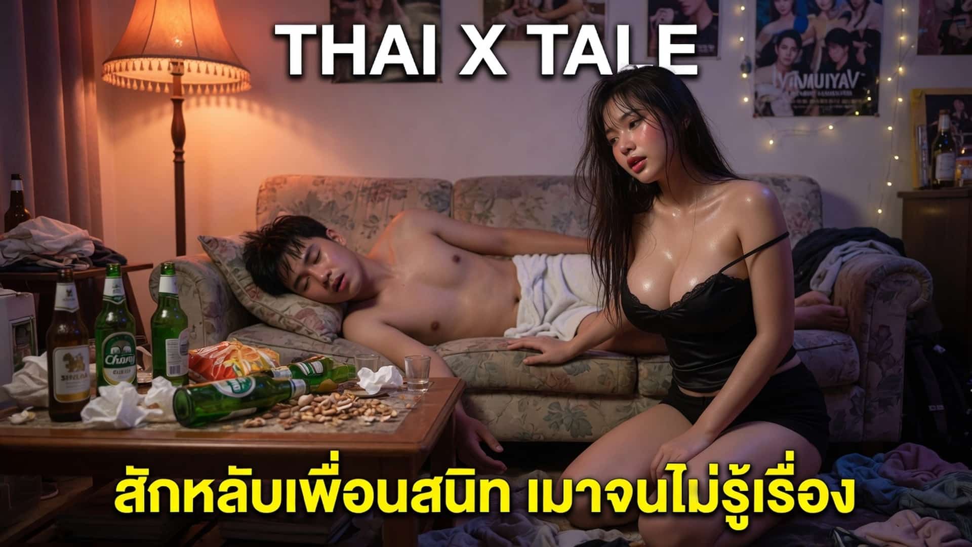 เรื่องเสียว ลักหลับเพื่อนสนิท เมาจนไม่รู้เรื่อง เลยรีดน้ำควยซะเลย | ThaiXTale