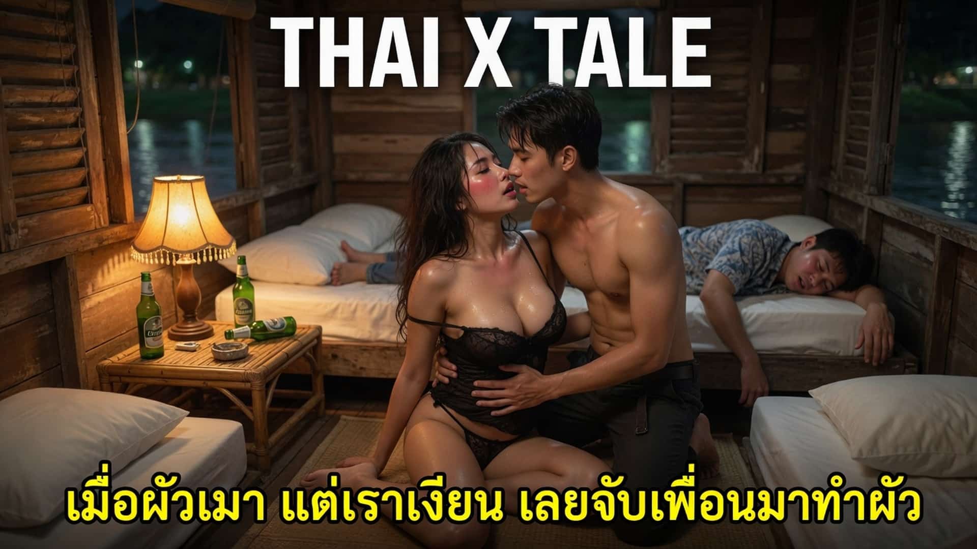 เรื่องเสียว เมื่อผัวเมา แต่เราเงี่ยน เลยจับเพื่อนมาทำผัว | ThaiXTale