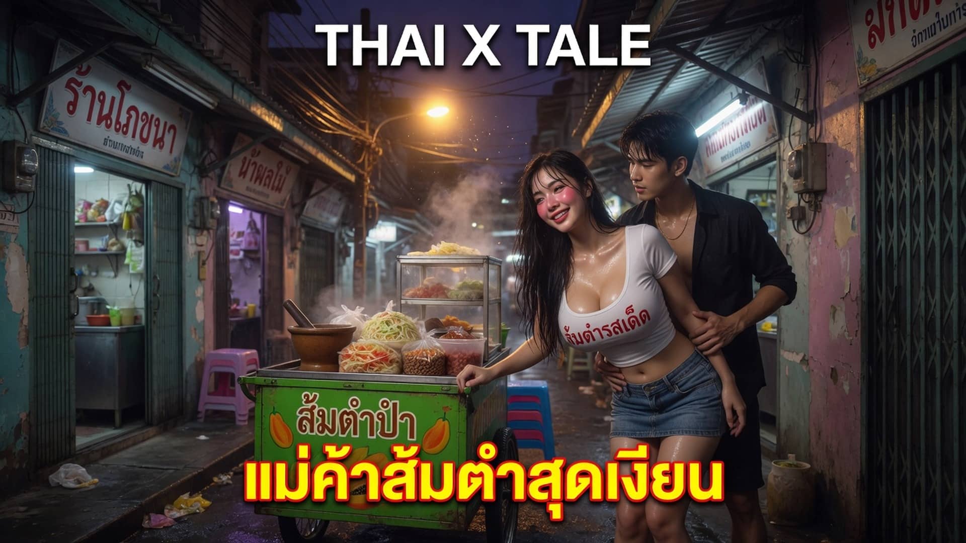 เรื่องเสียว แม่ค้าส้มตำสุดเงี่ยน เลิกจับสาก มาจับควยลูกค้าพาเสียวจนน้ำแตกกระจาย | ThaiXTale