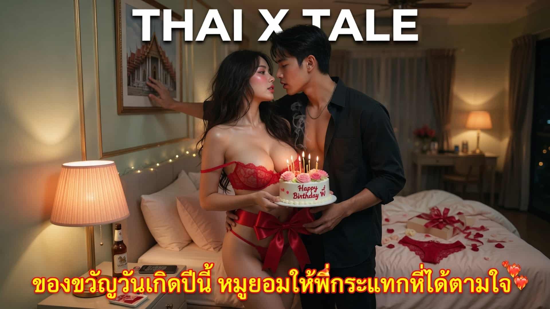 เรื่องเสียว ของขวัญวันเกิดปีนี้ หนูยอมให้พี่กระแทกหีได้ตามใจ | ThaiXTale
