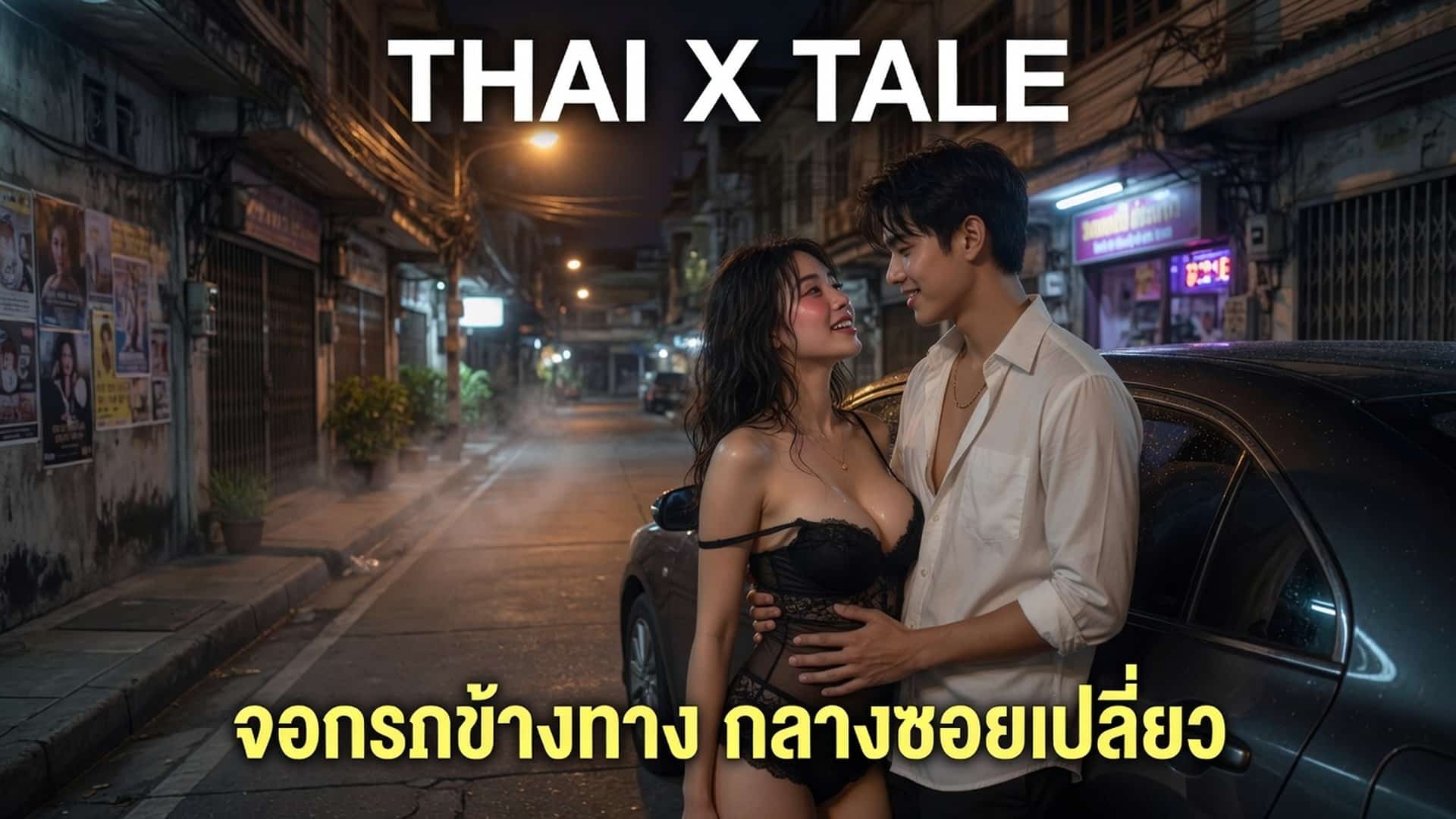 เรื่องเสียว จอดรถเย็ดกันข้างทาง กลางซอยเปลี่ยว เงี่ยนจนไปไม่ถึงโรงแรม | ThaiXTale