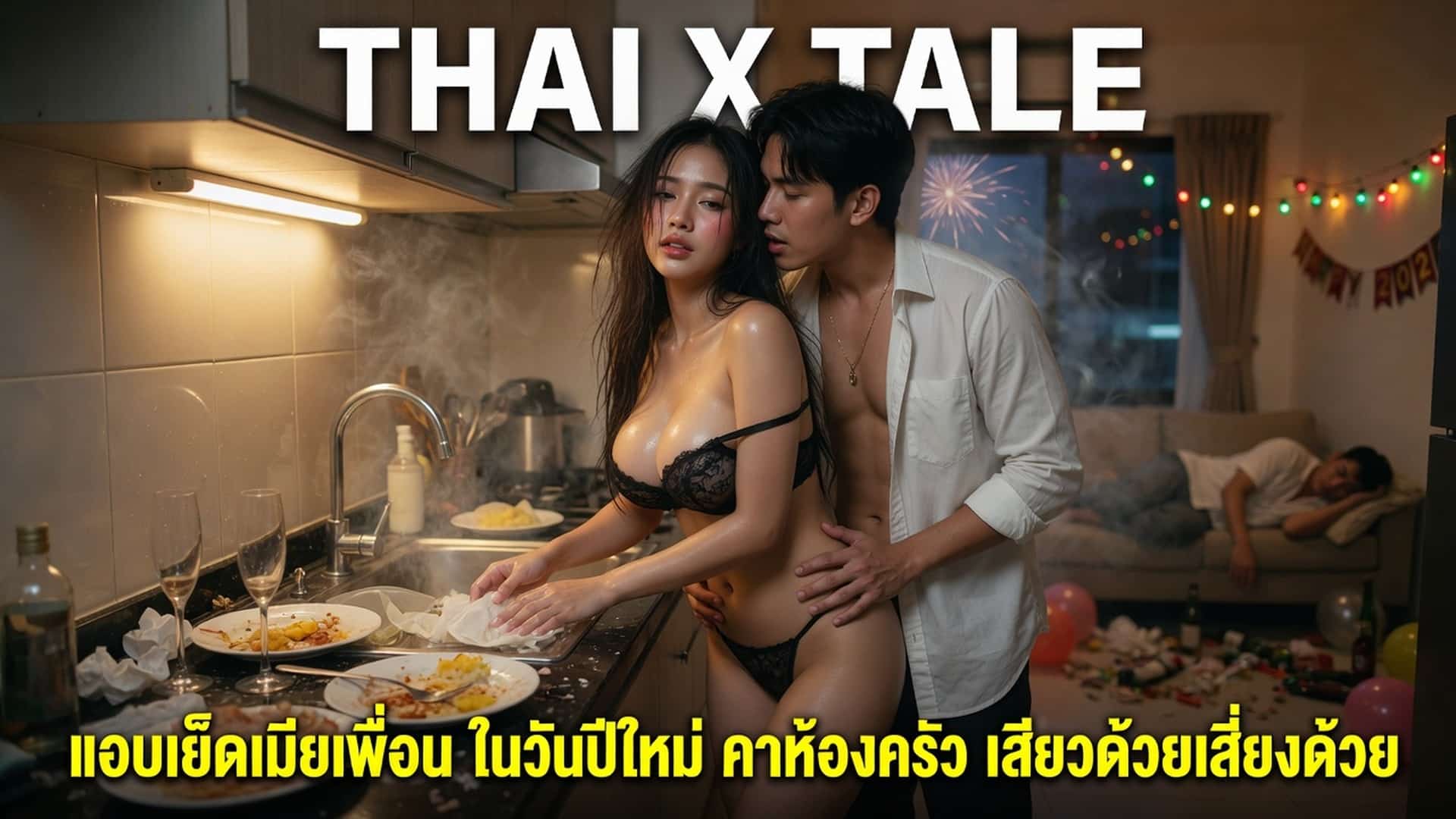 เรื่องเสียว แอบเย็ดเมียเพื่อน ในวันปีใหม่ คาห้องครัว เสียวด้วยเสี่ยงด้วย | ThaiXTale